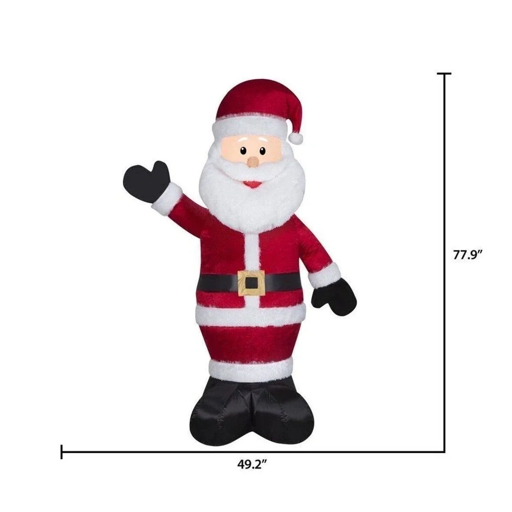 6ft Plush Santa Christmas Holiday Airblown Inflatable
